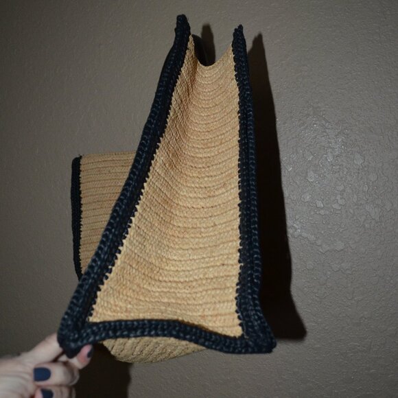 NEW NWOT $2650 Saint Laurent Rive Gauche Raffia Leather Tote Bag - Picture 6 of 11